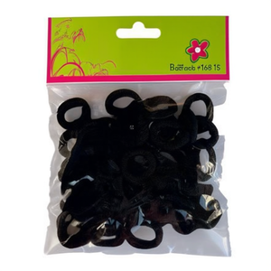 Elastici per Capelli in Gomma Nera Confezione da 12 Pezzi Ref06819 Marca Mnj - Product Image 2