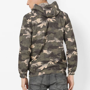 Sweat-shirt à capuche zippé camouflage respirant pour homme, coupe classique, en polyester tricoté, décontracté, pour l'automne - Product Image 3
