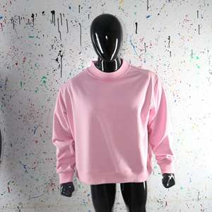 PINK <b>Mock</b> <b>Neck</b> Sweatshirt 100% Applique Embroidery wide <b>neck</b> Sweatshirt Finer Threads - Product Image 1