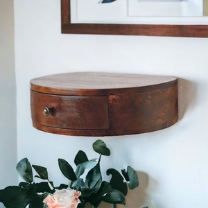 Tocador de maquillaje de madera montado en la pared Tocador flotante que ahorra espacio con aspecto limpio para dormitorio o apartamento pequeño - Product Image 6