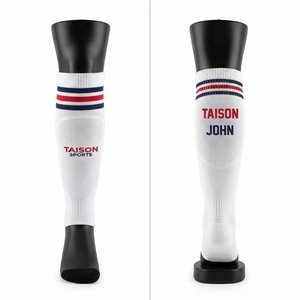 ถุงเท้าฮอกกี้น้ำแข็งพรีเมียม ผลิตจากผ้าวูล/สแปนเด็กซ์ 170 GSM สีขาวกรมท่า ลายริบถัก ระบายอากาศได้ดี แห้งเร็ว เป็นมิตรกับสิ่งแวดล้อม พร้อมบริการสกรีนลายแบบรีดร้อนตามสั่ง - Product Image 1