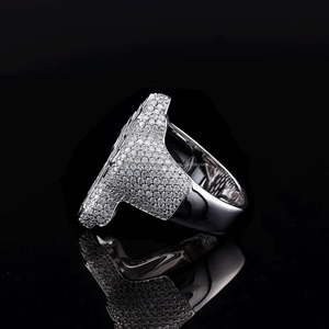 Moissanite Diamond Jesus <b>Cross</b> Baguette Cut Rhodium Plated 925 Sterling <b>Silver</b> Hip Hop Cluster Men Engagement Wedding Gift <b>Ring</b> - Product Image 2