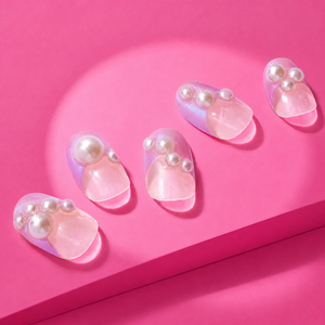 Ensemble de manucure moderne avec wraps pour ongles en gel French tip rose bombshell - Product Image 1