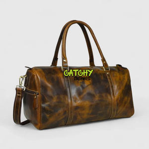 Bolsa de Viaje de Cuero Estilo Vintage, Bolsa de Fin de Semana de Gran Capacidad, Bolsa de Mano de Cuero Genuino con Asas Dobles y Correa - Product Image 6