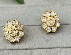 Fantaisie À La Mode Moissanite Polki Boucles D'oreilles Premium Bijoux De Mariée Pour Les Femmes Ethniques Et Occasions De Fête - Product Image 2