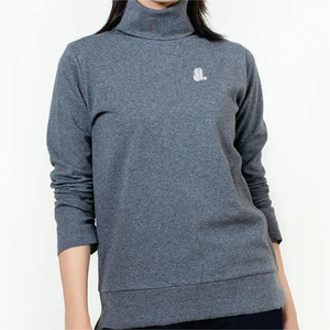 T-shirt décontracté d'été à col roulé pour femme, manches longues, 100 % coton biologique, respirant, écologique, séchage rapide, 160g - Product Image 1