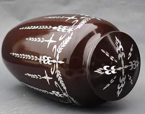 Urne funéraire élégante et luxueuse en métal, couleur marron, finition plaquée, pour cendres humaines et d'animaux de compagnie, au prix le plus bas - Product Image 4