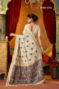 Nuevo Diseño de Moda en Ropa y Accesorios, Ropa Étnica, Sari de Seda para Mujer, Sari Listo para Usar - Product Image 3