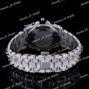 Montre automatique unisexe en acier inoxydable avec diamants Moissanite, style Hip Hop Streetwear - Product Image 3