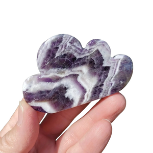 Superbe améthyste chevron sculptée en forme de nuage, pierre précieuse de guérison Reiki, cristal sculpté en forme de nuage, vente en gros - Product Image 5