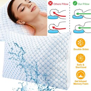 Almohada Ajustable para Cama, Suave, Lavable y Transpirable, con Espuma Viscoelástica con Gel Refrigerante, Ventilada y Refrigerante - Product Image 1