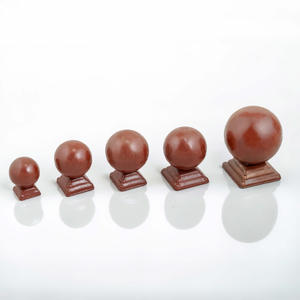 Traditional Mild Steel Ball Finials Modern Design Graphic Design for Stair <b>Railings</b> <b>Wall</b> <b>Mounted</b> Square Base Red Brown Finish - Product Image 1