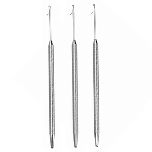 Silver Textured Metal Hair Extension Pulling <b>Needle</b> Latch Hook Wire <b>Threader</b> Set Bulk Supply Professional Salon Tool Kit - Product Image 1