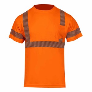 T-shirt de sécurité en polyester fabriqué en usine, classe 1, haute visibilité, travaux de construction, logo personnalisé, LED clignotante, imperméable, marque - Product Image 3