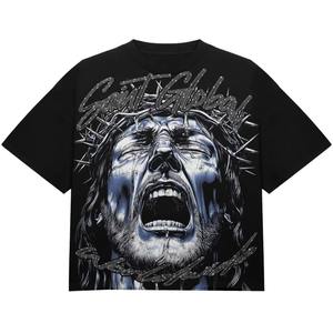 Camiseta de Algodón con Estampado Hip Hop para Hombre, Lavado Ácido, Moderna y a la Moda - Product Image 3