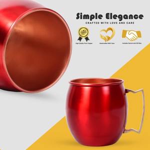 Juego de 2 Tazas Rojas Moscow Mule de 17oz, Hechas a Mano, de Cobre Ecológico con Asas Remachadas, Antiderrames, para Fiestas, Uso en Bares, Regalo - Product Image 3