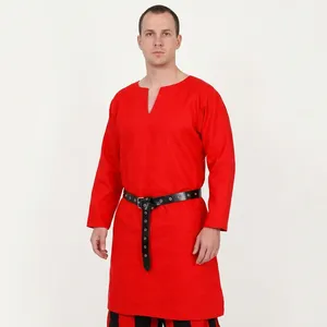 Túnica de algodón Medieval hecha a mano, Túnica histórica de manga larga, disfraz de caballero para eventos de feria y Cosplay renacentistas - Product Image 4