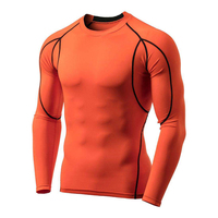 Chemise de compression respirante à manches longues pour homme, imprimée sur mesure, en Spandex/Polyester, coupe ample, 180g, services OEM, best-seller