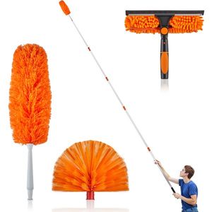 Kit di 4 Piumini in Microfibra da 7,3 m con Manico per Pulizia Polvere, Ideali per Esterni e Uso Domestico - Product Image 1