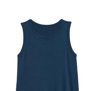 Débardeur uni et décontracté pour femmes, col rond, chemise d'été sans manches, logo personnalisé, respirant, coupe ample, coton modal doux pour un usage quotidien - Product Image 3