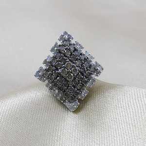 Bague de fiançailles et de mariage pour femme en argent sterling 925 avec diamant naturel blanc et brun taille ronde de 2,11 carats – Vente en gros - Product Image 1
