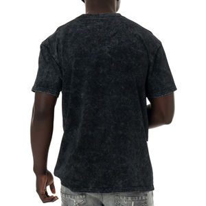 T-shirt vintage délavé à l'acide pour homme, coton premium, coupe ample, style rétro streetwear, décontracté, mode été - Product Image 4