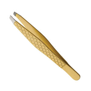 Stainless Steel Eyebrow Tweezers Professional Slant Tip Hair <b>Removal</b> Tweezer - Product Image 2
