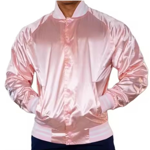 Chaqueta Universitaria Tipo Letterman, Chaqueta de Béisbol Bordada Personalizada, Chaqueta de Satén 100% Poliéster, Chaquetas Varsity de Béisbol Personalizadas - Product Image 1
