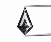 Diamante Negro Único de Corte Cometa de 2.30 Ct, Perforado con Láser, Color E, Cultivado en Laboratorio, Suelto, Personalizado, Salt Pepper, de Terceros