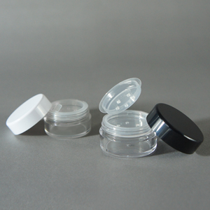 PS PA Mini Plastic Cream Jar Container Clear Sample Black Screw Top Lids 10ml Capacity Skin Care Cream (INBT Series) - Product Image 5