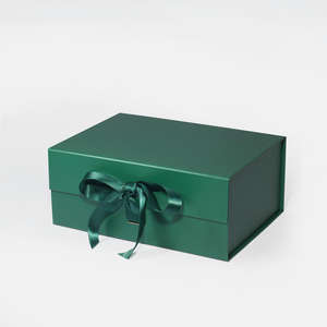 Caja de Regalo Magnética A5 Verde Oscuro Intenso, Caja de Embalaje Rígida Plegable, Lista para Enviar al por Mayor - Product Image 5