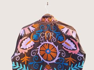 Veste Bohème à Col Mandarin Brodé de Motifs Floraux, Manches Longues, Grande Taille, pour Femme, Automne, Décontractée, en Coton, Fermeture Éclair - Product Image 4