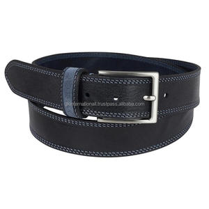 เข็มขัดลำลองหนังพรีเมี่ยมสีดำล้วนสำหรับทุกเพศ - Product Image 2