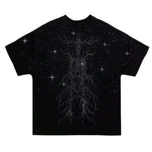 เสื้อยืดคอตตอนสีพื้นปักลายเพชรแบบสั่งทำขายส่งสำหรับผู้ชาย สไตล์สตรีทแฟชั่น โลโก้ด้านหน้า น้ำหนัก 200 กรัม แห้งเร็ว - Product Image 1