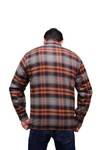 Mens Plaid <b>Flannel</b> Shirt <b>Jacket</b> Shirt Checkered Winter Shacket Casual Button Up Cotton Overshirt Turn-down Collar Men's Shirts - Product Image 2