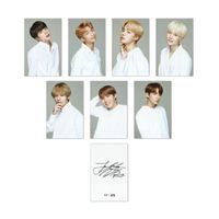 Carte photo originale BTS K-Pop Music Member Sign, lot de 7 pièces, papier noir/blanc, pour tous les âges