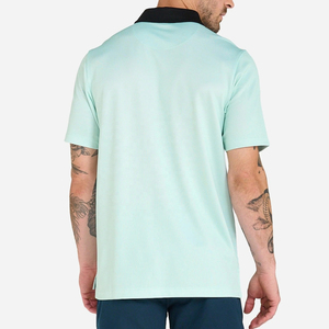 Chemises à manches courtes en coton 100% tricoté, respirantes, à motif uni, avec logo personnalisé sur le devant, pour hommes, pour le business et le golf - Product Image 6