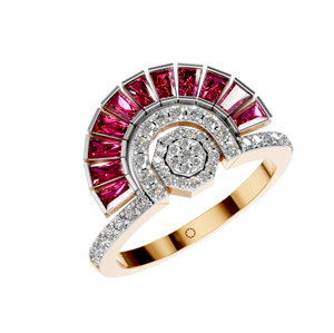 Vintage-Style Natural Ruby Diamond Statement <b>Ring</b> 14K/18K Yellow Rose White <b>Gold</b> Luxury <b>Cocktail</b> Jewelry for Classic Weddings - Product Image 6