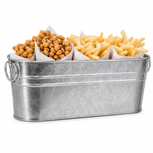 Mini French Fries Barrels Matte Black Fried Food Serving Bucket Galvanized Iron Metal Snack Basket for Restaurant and Fast Food - Product Image 3