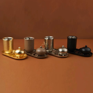 Ensemble de brûleurs d'encens modernes en métal et bois, élégants diffuseurs rotatifs pour une décoration intérieure raffinée et la relaxation - Product Image 6