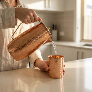 High Demanding <b>Copper</b> Water Pitcher Luxurious Design <b>Copper</b> Water Jug for Home Hotels & Restaurants <b>Utensils</b> Supplies Pitcher - Product Image 2