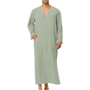 Túnica Islámica de Algodón para Hombre, Jubba Árabe, Vestido Árabe de Manga Larga, Secado Rápido, Transpirable, Largo hasta el Tobillo, Nuevo Estilo - Product Image 1