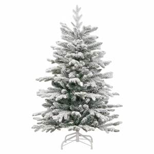 Sapin de Noël artificiel en PVC et PE vert et blanc avec charnières en fer - Product Image 2