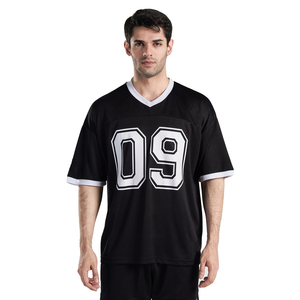 Ensemble de maillot de basket-ball noir pour hommes, col en v, manches courtes, numéro 09, vêtements de sport en polyester anti-humidité, toutes saisons - Product Image 2