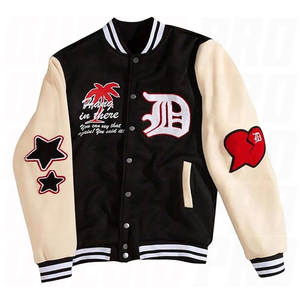 Chaqueta Varsity para hombre, con bloques de color y gráficos, de manga larga, estilo streetwear, retro, hip hop, informal, oversize, universitaria - Product Image 1