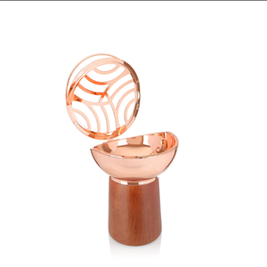 Luxury Wooden <b>Bakhoor</b> Burner Rose Gold Cutout Hinged Lid Elegant <b>Oud</b> Incense Holder Modern Tabletop Home Fragrance Decor - Product Image 4