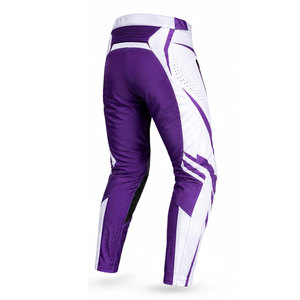 Pantalon de moto pour homme, violet et blanc, respirant, en cuir, imperméable, coupe-vent, personnalisable avec nom et numéro, pour toutes les saisons, vêtements de sport - Product Image 3