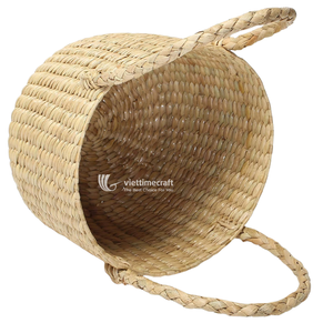 Cesta de Almacenamiento Grande de Mimbre de Pasto Marino con Asas Trenzadas - Product Image 3