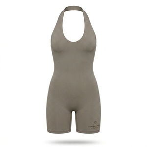 Combinaison de sport pour femme à col halter pour pickleball avec short assorti, tricotée, longueur mi-cuisse, coupe classique, vêtements de sport printemps-été - Product Image 2