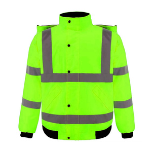 Chaqueta de Seguridad Tipo Bomber Naranja de Alta Visibilidad con Tiras Reflectantes – Chaqueta de Trabajo Resistente a la Intemperie - Product Image 4